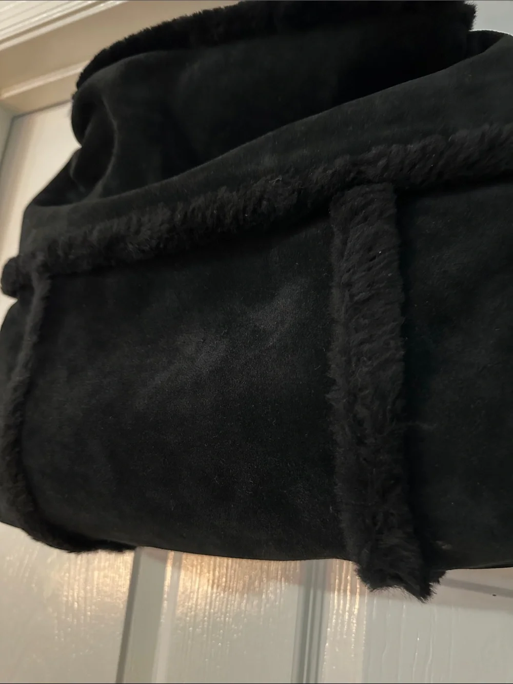 UGG Black Suede & Shearling Tote